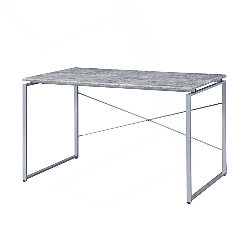Bureau d'écriture rectangulaire en faux béton, Gris / Gris