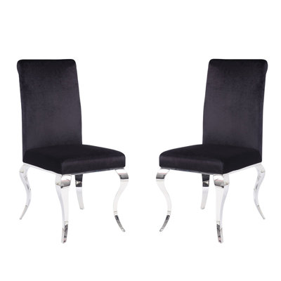Ensemble de 2 chaises d'appoint rembourrées en tissu