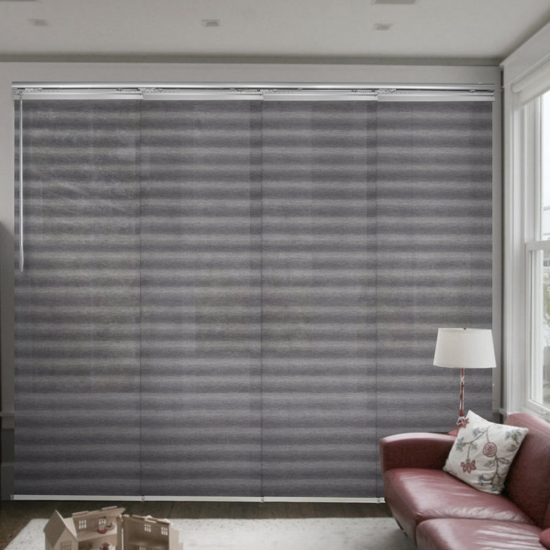 Rail extensible simple 4 panneaux Grifton Ottoline noir de 48 à 88 po de largeur, largeur de panneau de 23,5 po