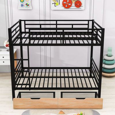 Kids Full Over Full Bunk Bed with Drawers by Mason & Marbles