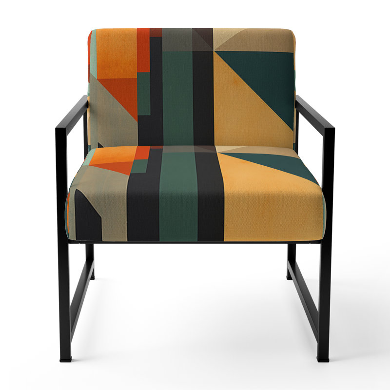 Chaise d'appoint rembourrée de style Mid-Century moderne pleine lune Symphony Mid-Century Full Moon, Noir