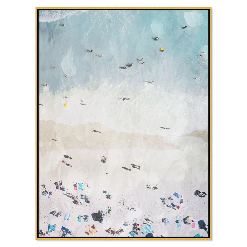 «Beaching Out II» par Milli Villa, L 37,5 po x H 49,5 po, Flotteur doré