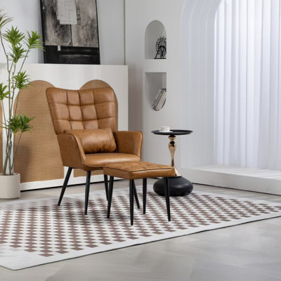Single Chair Accent Chair Upholstered Arm Chair TuftedButton Design Reading Chair Sofa Chair