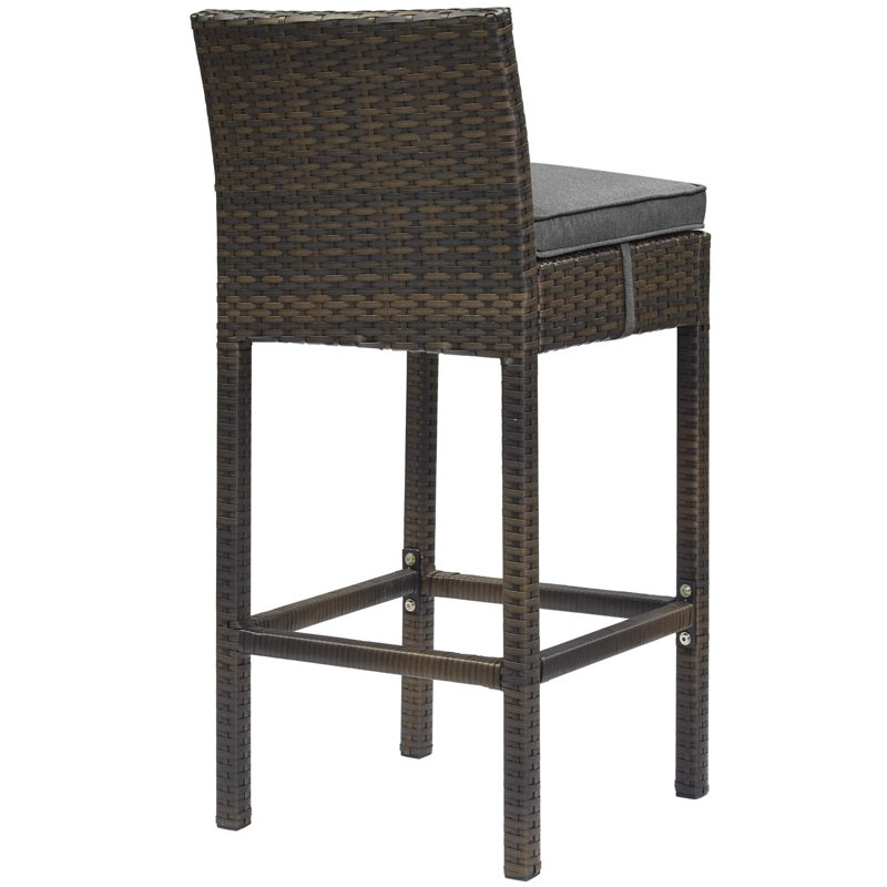 Tabouret de bar Havenside Home Bocabec, Anthracite, Velours gris pâle