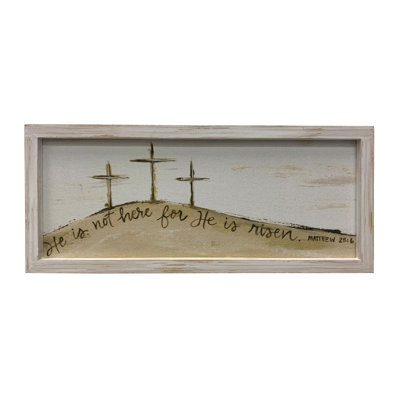  MDF/Fabric 3 Crosses Framed Printed Deco Home Decorations Easter