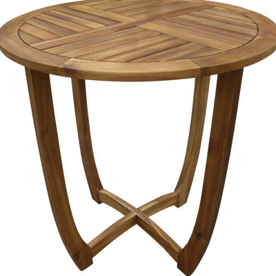 Outdoor Rustic Wood 27.5" Table - With Slat For Style Suiting With