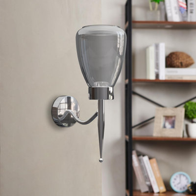Aletris Glass LED Armed Sconce