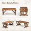 Banc en bois de sapin brun foncé de 38,5 pouces de style demi-roue