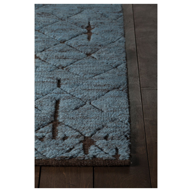 Genna Hand Knotted Cotton Geometric Area Rug, Rectangle 5' x 7'6"
