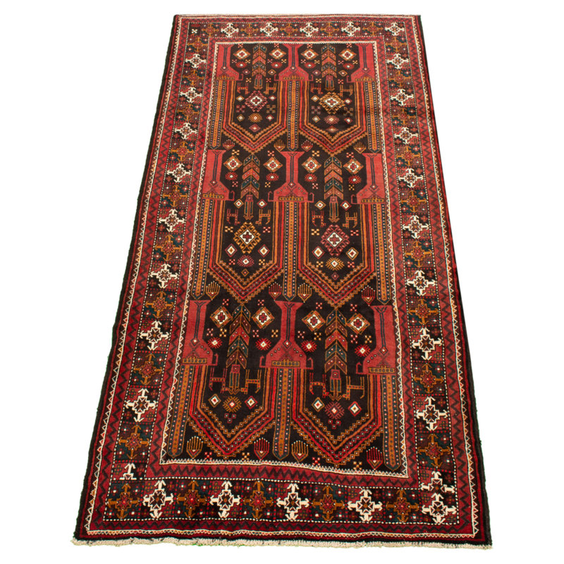 Tapis de couloir en Tapis décoratif laine de conception unique 4 pi 6 po x 9 pi 11 po noué à la main New Age