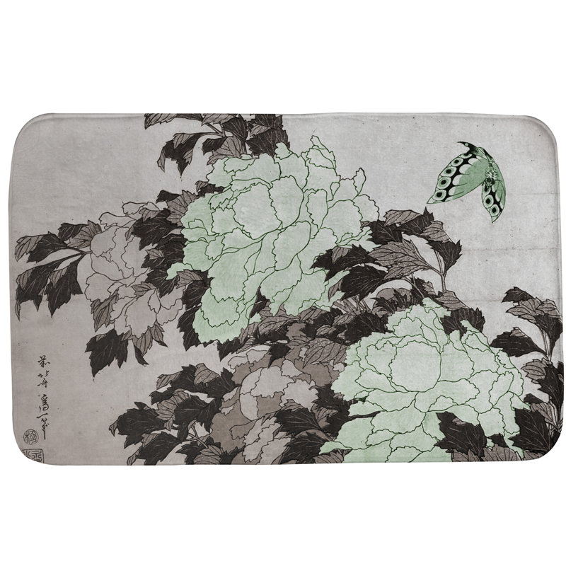 Hague Memory Foam Non-Slip Bath Rug, 21" W x 34" L, Green/Black/Grey