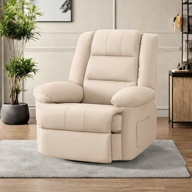 Fauteuil inclinable multifonctionnel et confortable, Blanc cassé