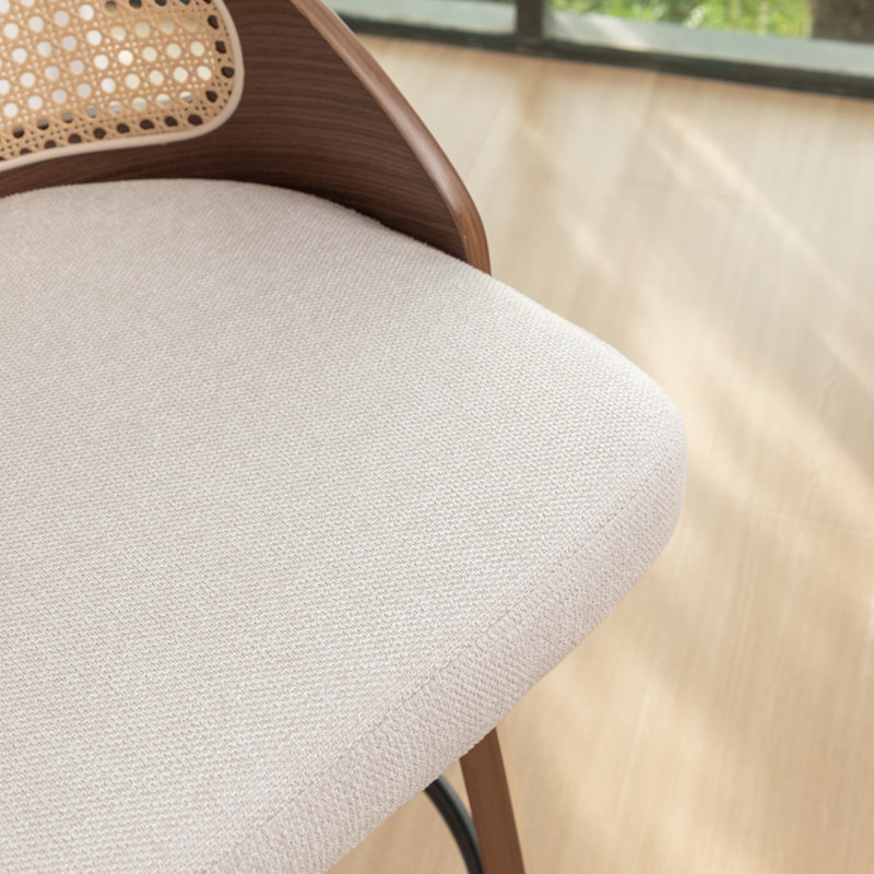 Swivel Upholstered Counter Stool, 63.5cm, Beige
