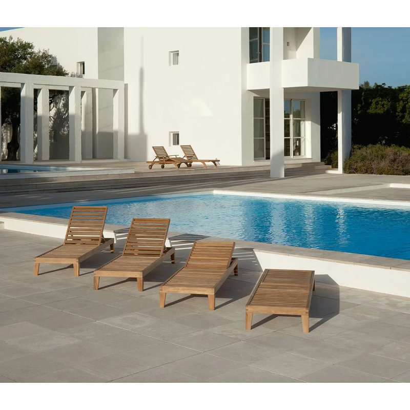 Capri Outdoor Teak Chaise Lounge