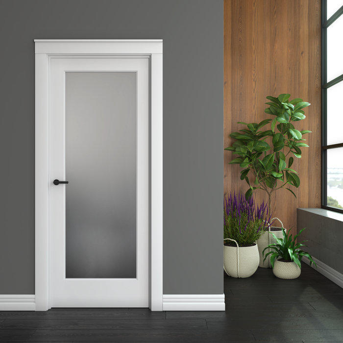 Solid Wood Glass Painted Standard Door by EightDoors