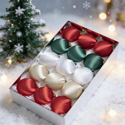 15 pièces / ensemble de décoration de sapin de Noël suspendu en boule de Noël de 3,2 pouces