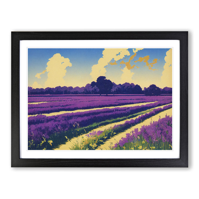 Brilliant Bluebell Field - Single Picture Frame Print, 46cm H x 64cm W x 2cm D, Black Framed