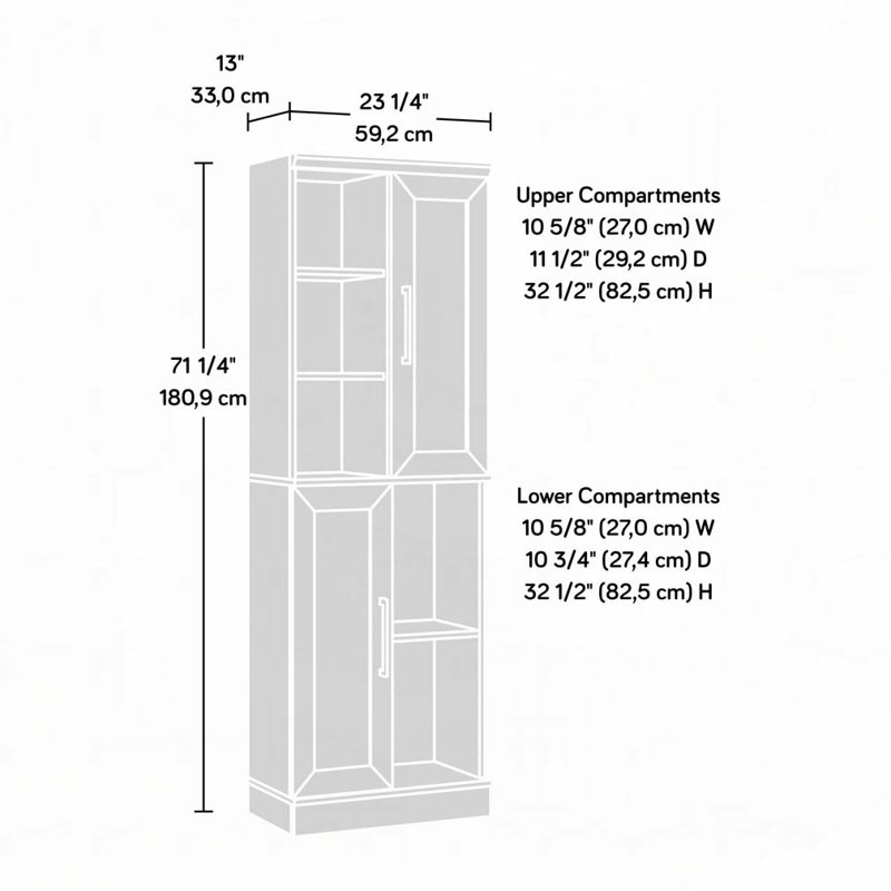 Grande armoire de rangement 71,42 "Farmhouse