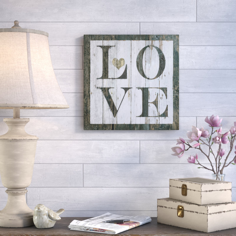 «Love», reproduction d'art textuel, H 40 po x l 40 po x P 1,5 po, Toile tendue