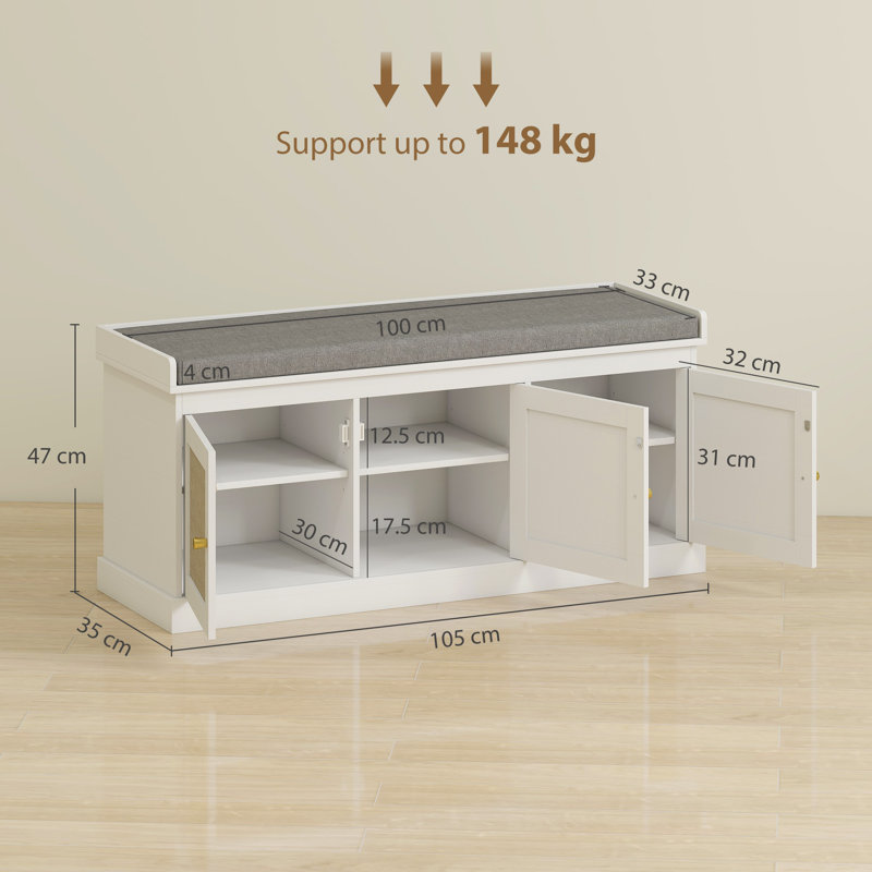 9 Pair Shoe Storage Bench