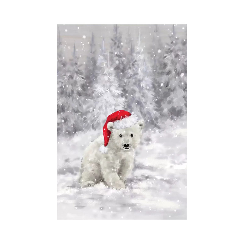Polar Bear In Wood II by MAKIKO - Wrapped Canvas Gallery-Wrapped Canvas Giclée, 66.04cm H x 45.72cm W