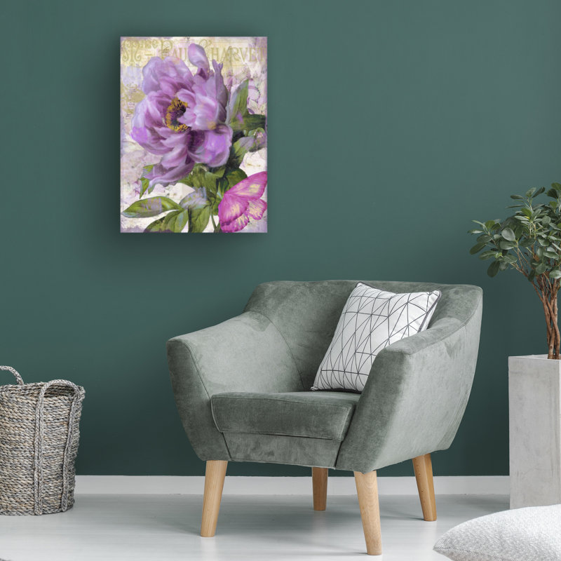 Art sur toile «Butterfly mauve», H 19 po x l 14 po