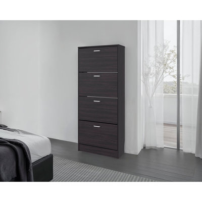 Armoire à chaussures verticale Wenge avec portes