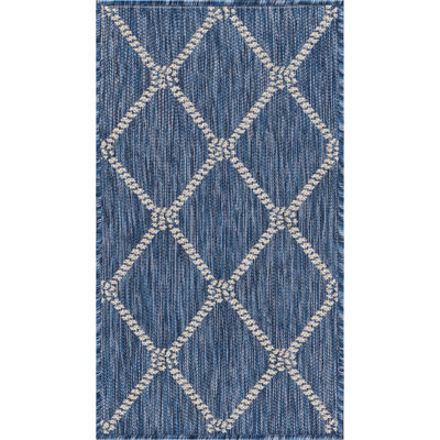 Holahan Navy/White Nautical Modern Indoor/Outdoor Area Rug