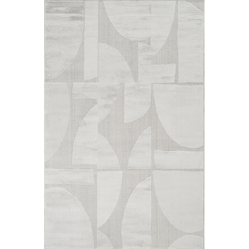 Hamilton Modern Metallic Sheen Area Rug - Polypropylene Weaving - Jute Backing - Abstract Motif Geometric Lines Design Rugs, Silver