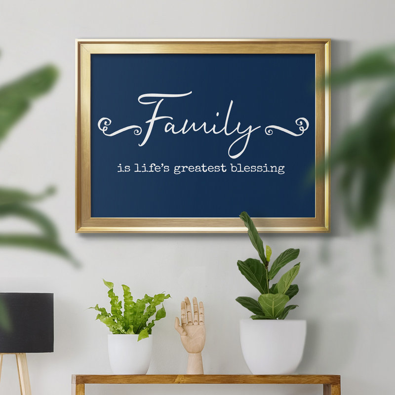 Family Greatest Blessing - cadre photo, art textuel, H 22,5 po x l 30,5 po x P 1,5 po, Toile avec cadre doré, Pas de tapis