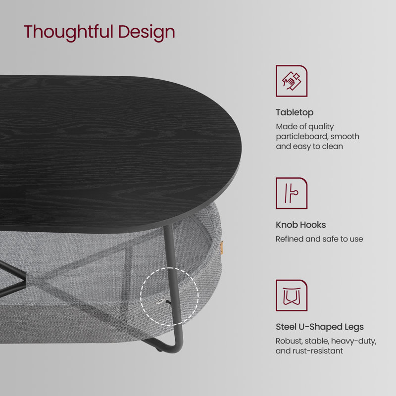 Table basse Neili, Noir/gris