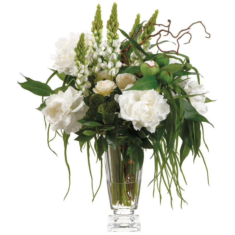 Fabric Peony Arrangement in Vase