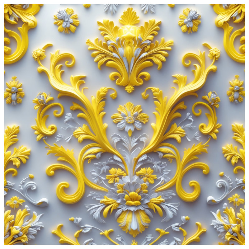 Couvre-lit matelassé à motif floral jaune, Grand lit