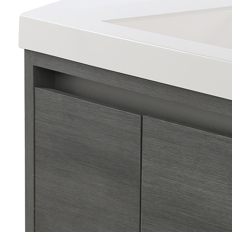 Meuble-lavabo double 60,5 po avec plateau en marbre de culture 60,5 po, Fantôme