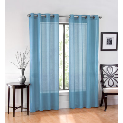 Meyersdale Elegant Solid Sheer Grommet Curtain Panels