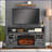 Indoor Electric Fireplace Insert, 26-Inch with Realistic Flame &amp; Log Set, Remote Timer | Tempered Glass+Sheet Metal+Plastic | Antique Black-752456181