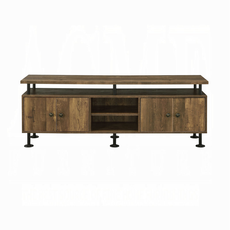Meuble télé 2 tablettes Rustic Oak