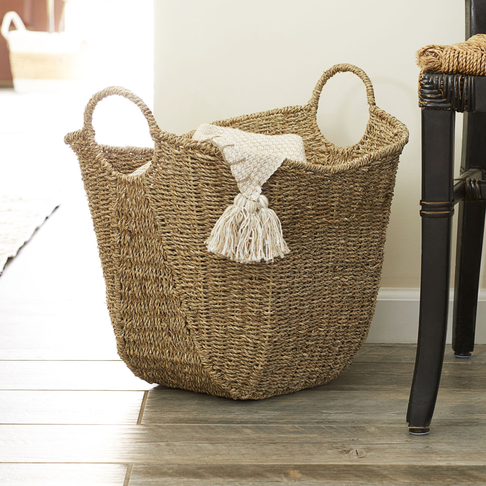 Handwoven Jute Storage Bin, Natural - Seagrass