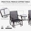 Fauteuils coulissants doubles avec table basse, chaise berçante de balancelle, gris, acier, structure en acier Ventilating Garden 2, matériau respirant