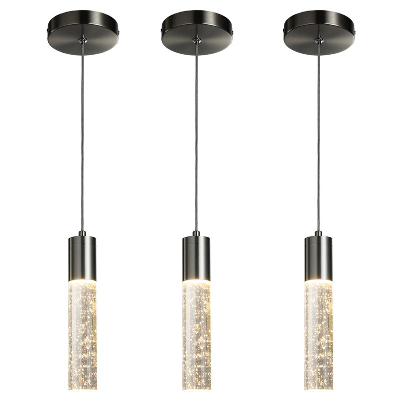 1- Light Dimmable Kitchen Crystal Island Pendant(set of 3)