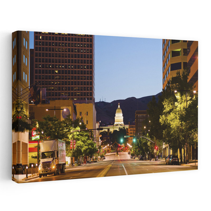 City View With Utah State Capitol Building In The Background Salt Lake City Utah USA by Scott M. Tansey - Wrapped Canvas Print