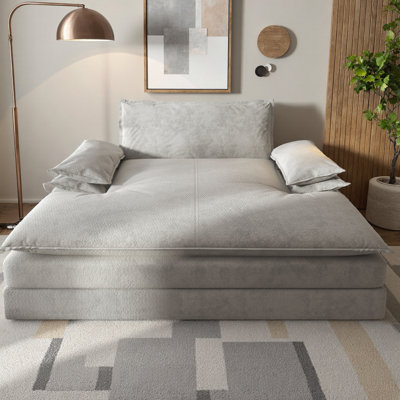 Modern Oversized Double Chaise Lounge Chair, Deep Seat Upholstered Chenille Sofa with Detachable Design, Large Pillows & Wide Armrests for Living Room, Apartment