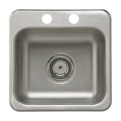 15'' L Stainless Steel Mounting / Installation Required Single Basin Kitchen Sink