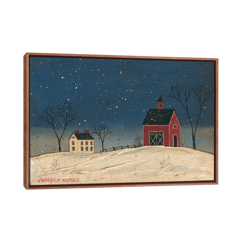 Winter Farm II - reproduction d'art murale encadrée, H 18 po x l 26 po, Reproduction encadrée sans passe-partout, Brun