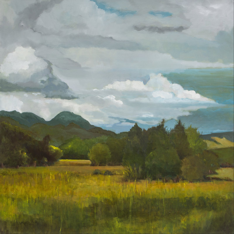 " Behind Luan Lodge " by Judith DAgostino, 30" H x 30" W x 1.25" D