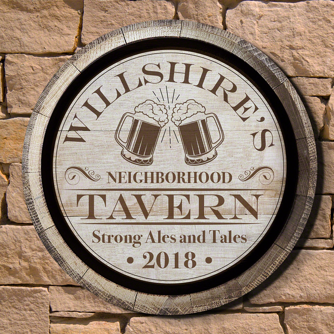 Ales and Tales Neighborhood Tavern Custom Sign Wall Decor Millwood Pines