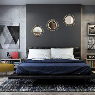 Golden Round Mirror