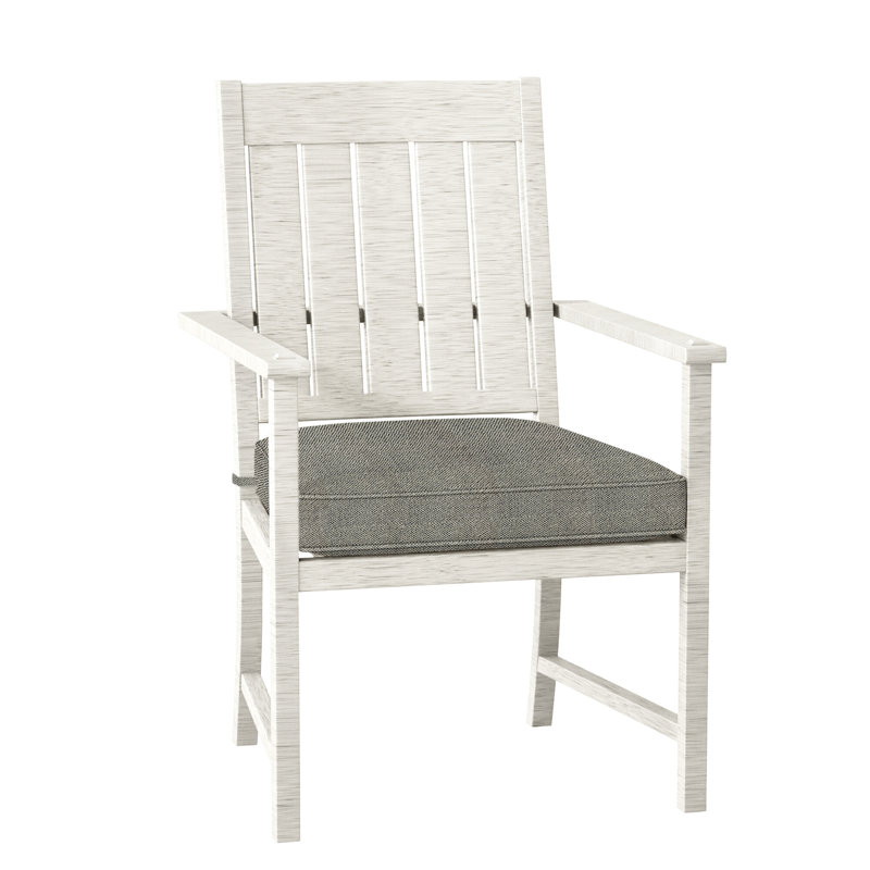 Croquet Wrought Aluminum Outdoor Arm Chair, Pas de soudure, Acajou, Écorce Intermix