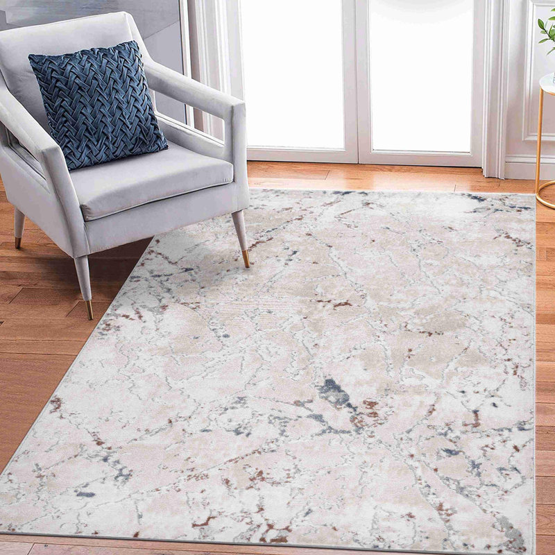 Contemporary Trendy Area Rug, Rectangle 5'3" x 7'6"