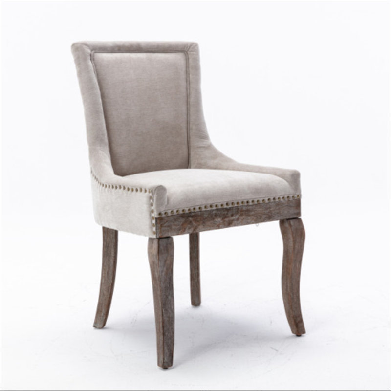 A&A Furniture,Ultra Side Dining Chair，Thickened fabric chairs, Beige